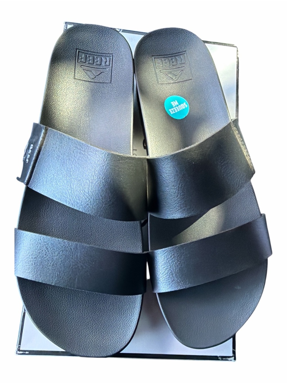 Reef Men’s Black Dual-Strap Slide Sandals
